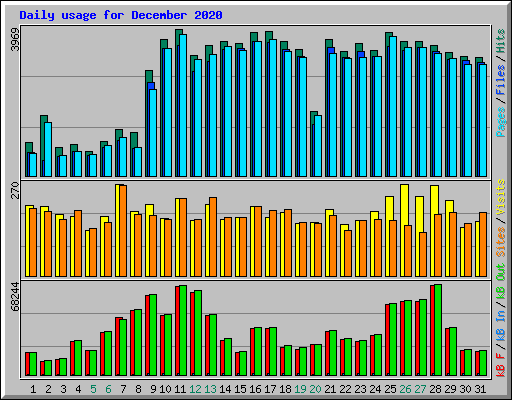 Daily usage for December 2020