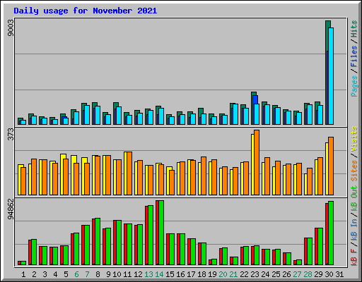 Daily usage for November 2021
