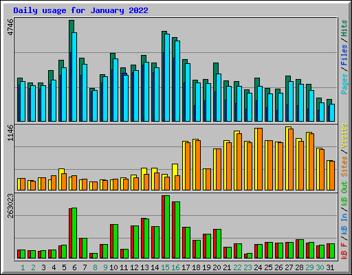 Daily usage for January 2022