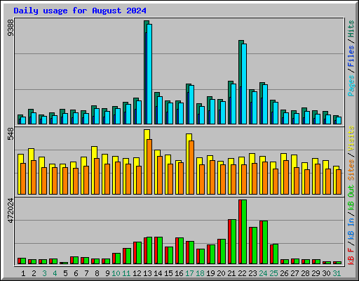 Daily usage for August 2024