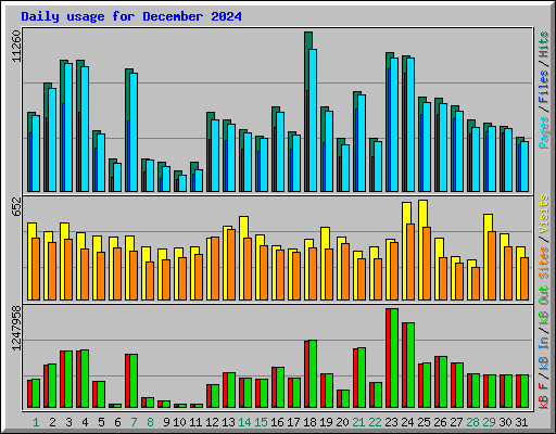 Daily usage for December 2024