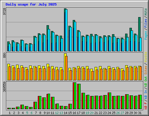 Daily usage for July 2025