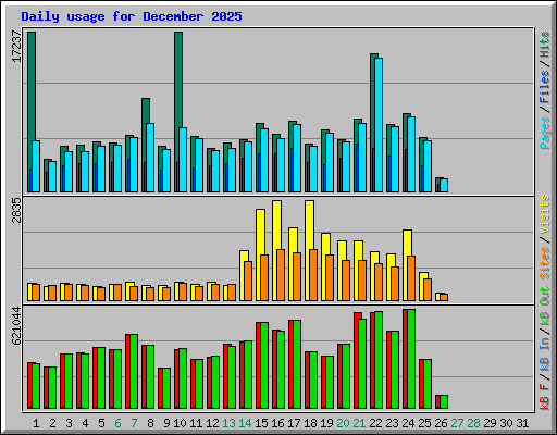 Daily usage for December 2025