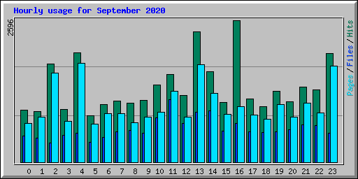 Hourly usage for September 2020