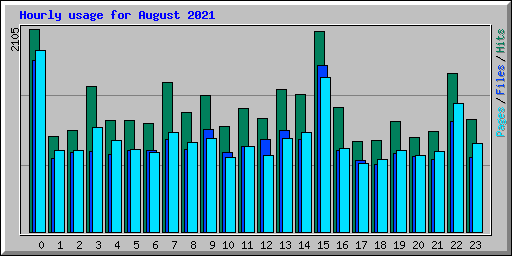 Hourly usage for August 2021