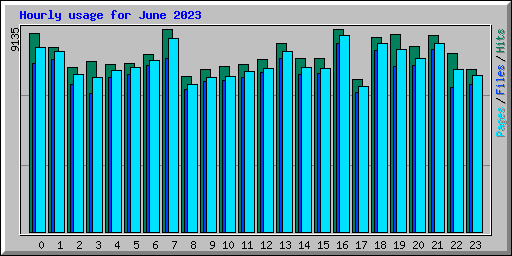 Hourly usage for June 2023
