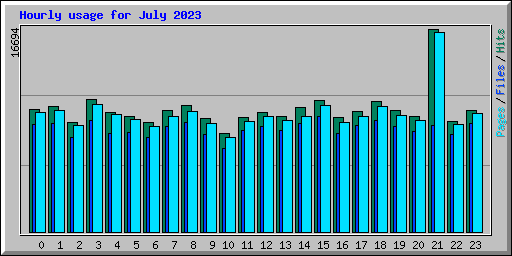 Hourly usage for July 2023